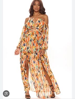 Fashion Nova Mango Margs Maxi Dress  1XL EUC